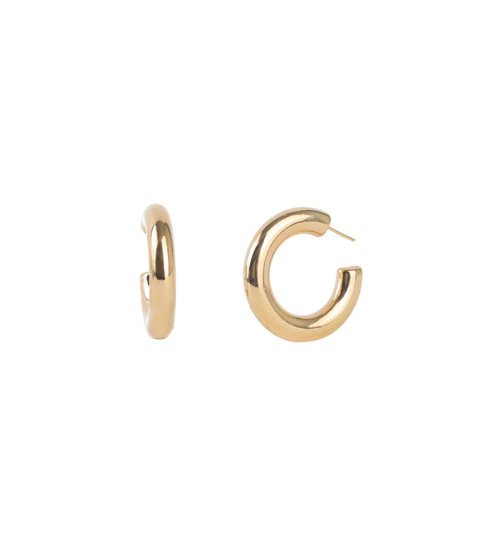 Baseline-Chubby Hoops | 40mm-Earrings-18k Gold Plated-Blue Ruby Jewellery-Vancouver Canada