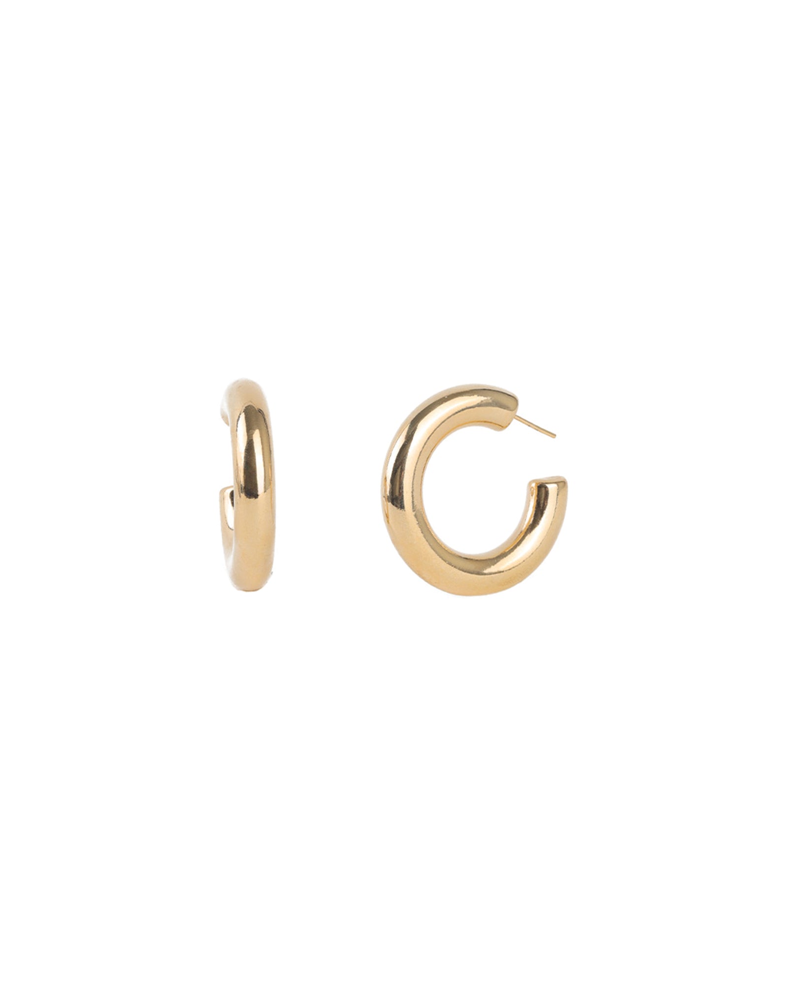 Baseline-Chubby Hoops | 40mm-Earrings-18k Gold Plated-Blue Ruby Jewellery-Vancouver Canada