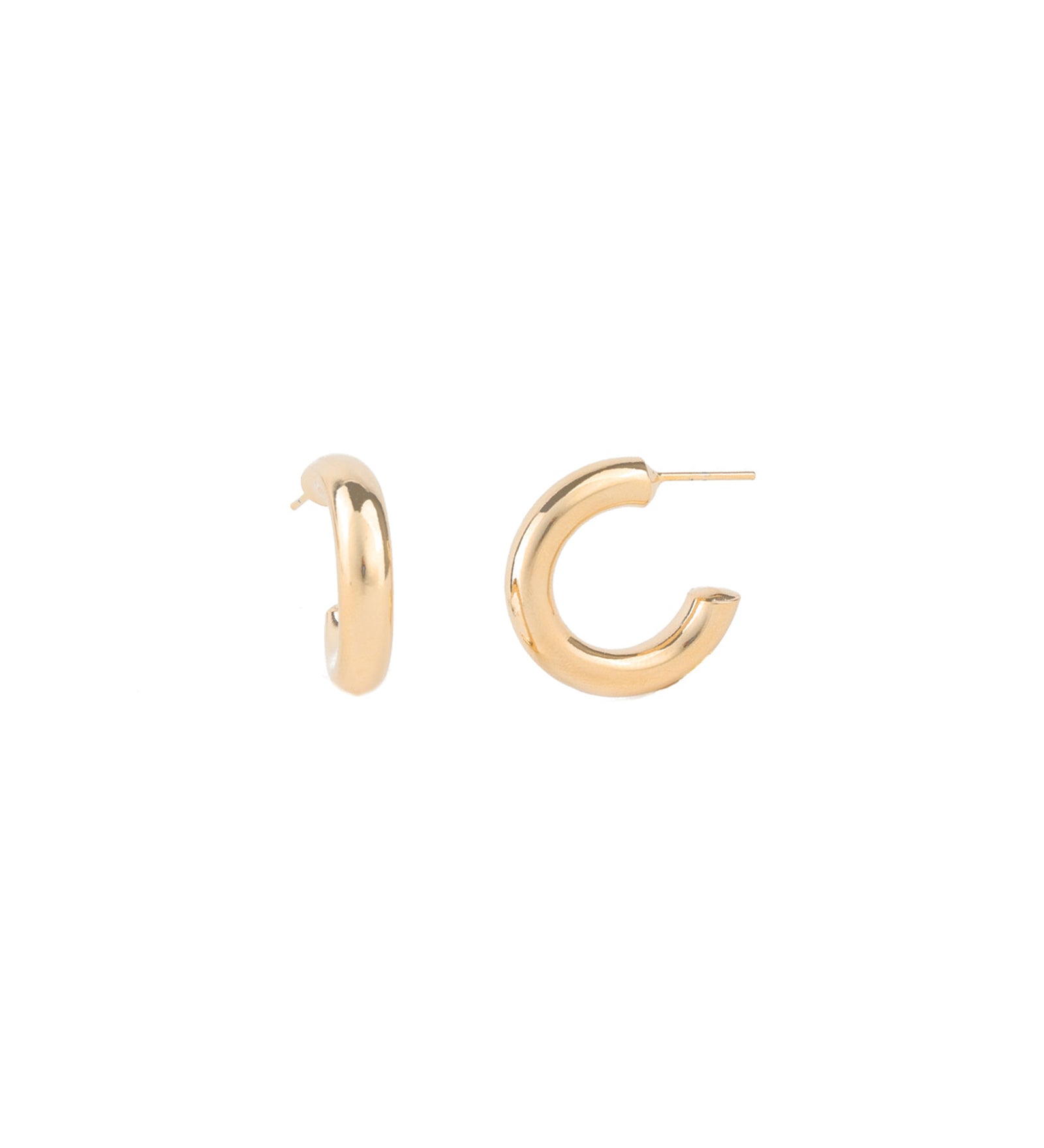 Baseline-Tube Hoops | 23mm-Earrings-18k Gold Plated-Blue Ruby Jewellery-Vancouver Canada