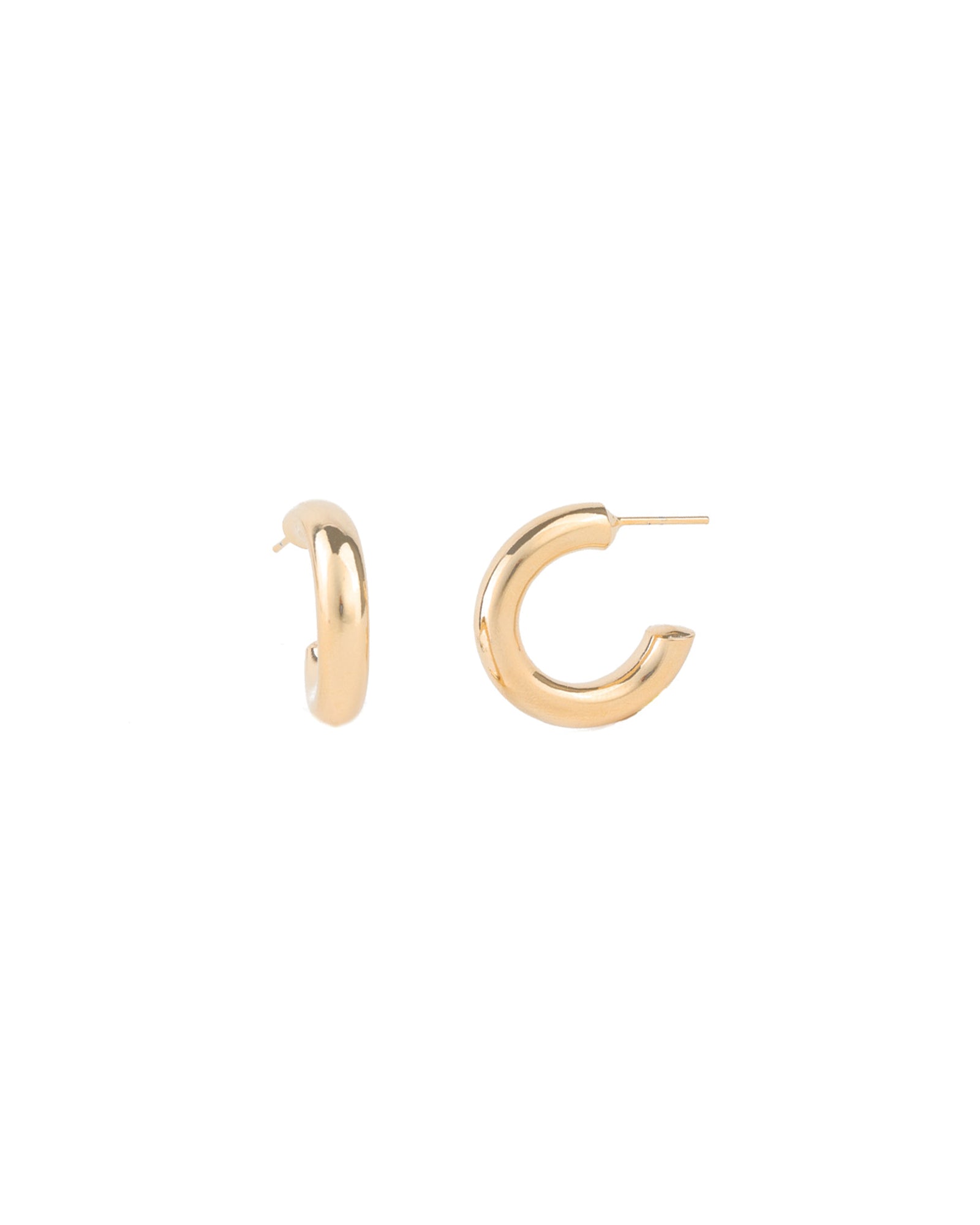 Baseline-Tube Hoops | 23mm-Earrings-18k Gold Plated-Blue Ruby Jewellery-Vancouver Canada