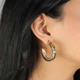 Twist Hoops | 38mm 18k Gold Plated