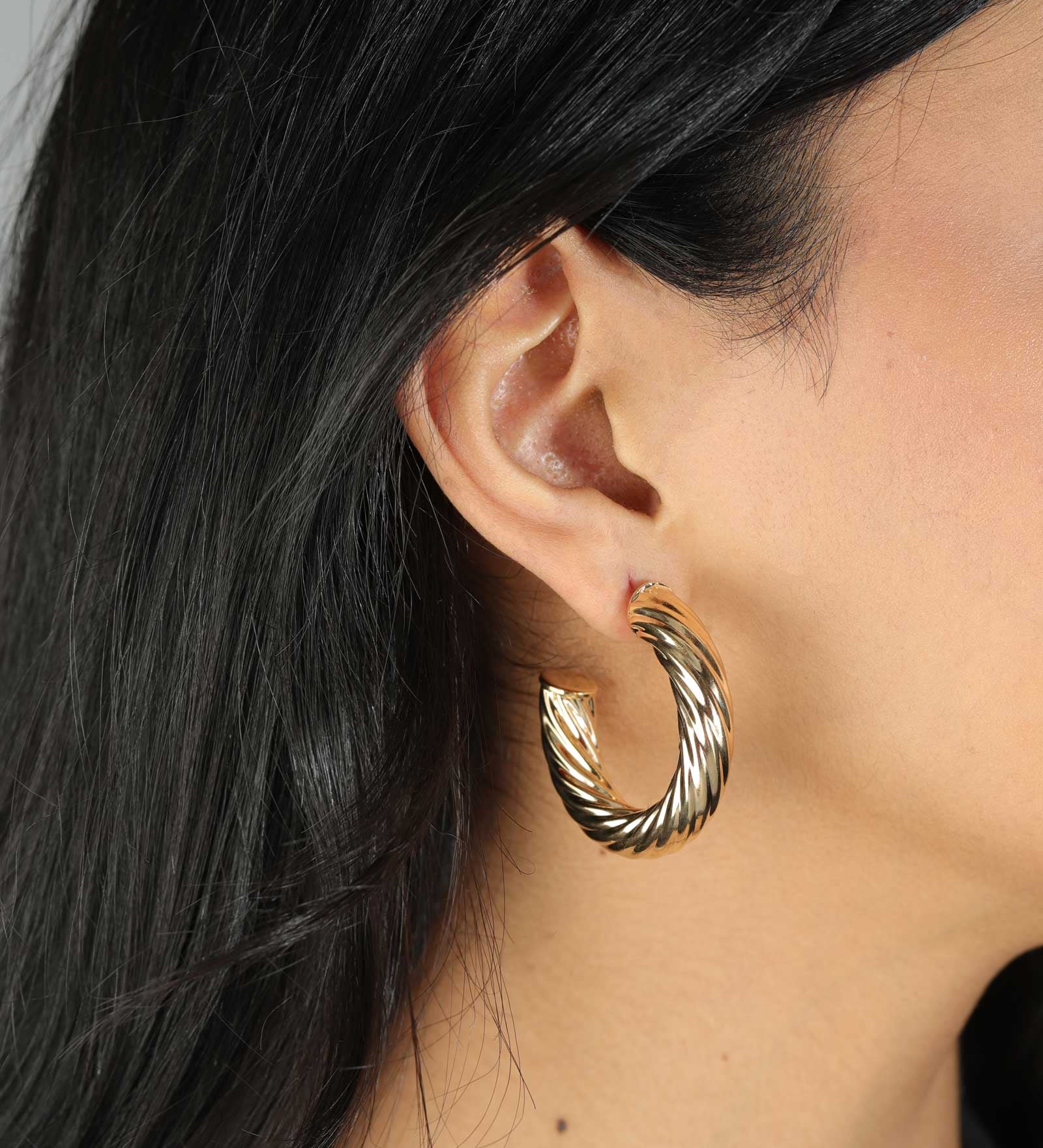 Twist Hoops | 38mm 18k Gold Plated