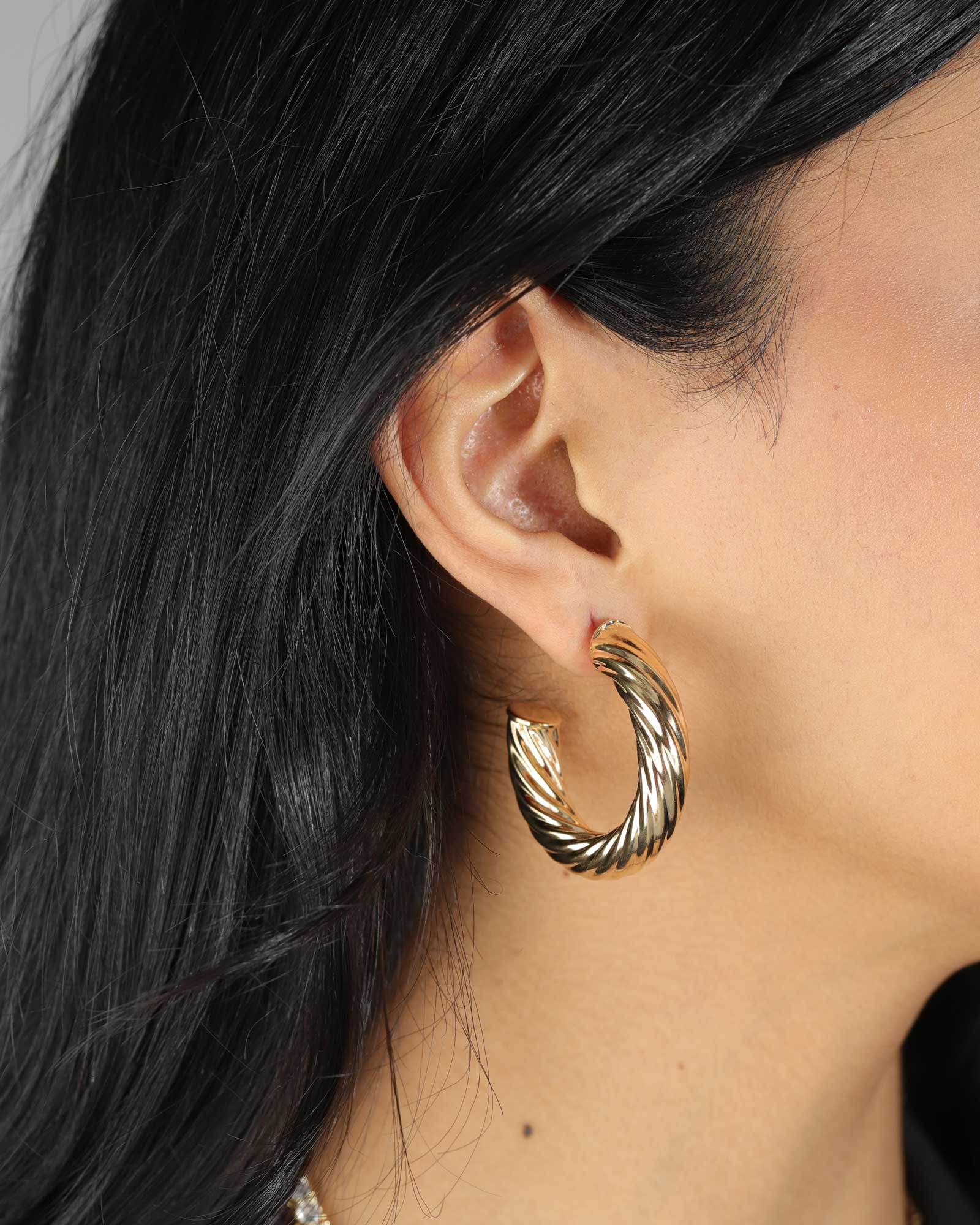 Twist Hoops | 38mm 18k Gold Plated