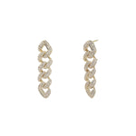 Baseline-Pavé Curb Chain Drop Studs-Earrings-18k Gold Plated, Cubic Zirconia-Blue Ruby Jewellery-Vancouver Canada