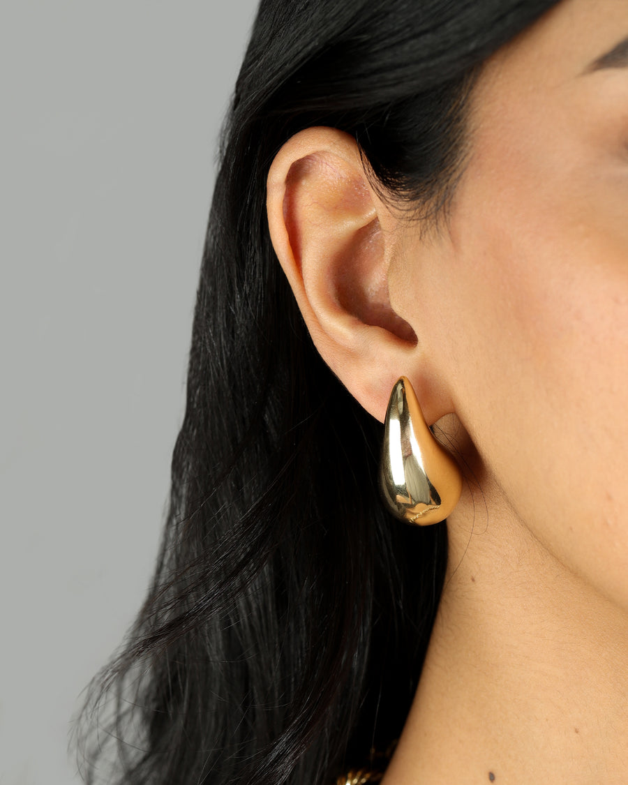 Teardrop Large Studs 18k Gold Plated