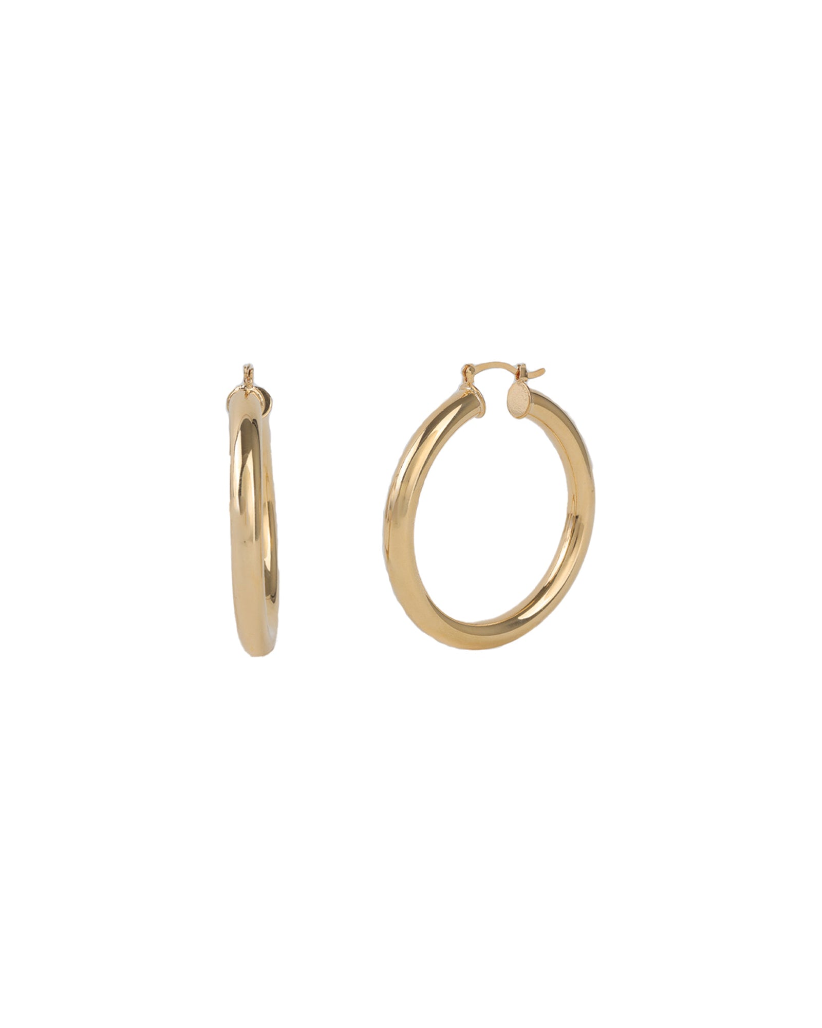 Baseline-Tube Hoops | 25mm-Earrings-18k Gold Plated-Blue Ruby Jewellery-Vancouver Canada