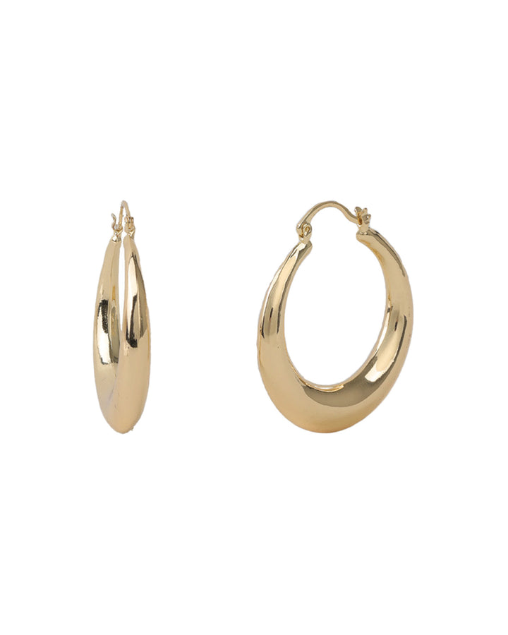 Baseline-Teardrop Round Hoops | 40mm-Earrings-18k Gold Plated-Blue Ruby Jewellery-Vancouver Canada