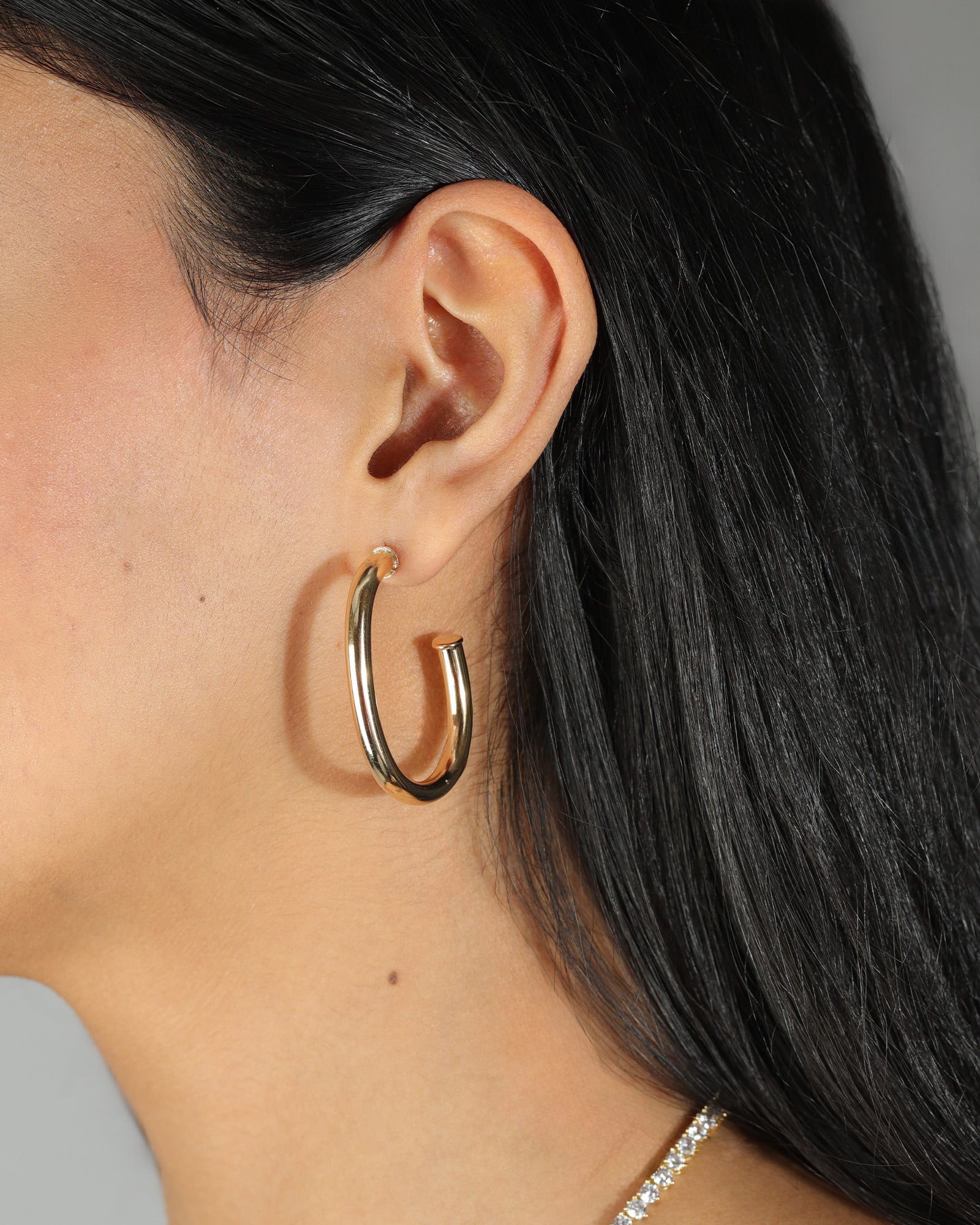 Oval Hoops | 43mm 18k Gold Plated