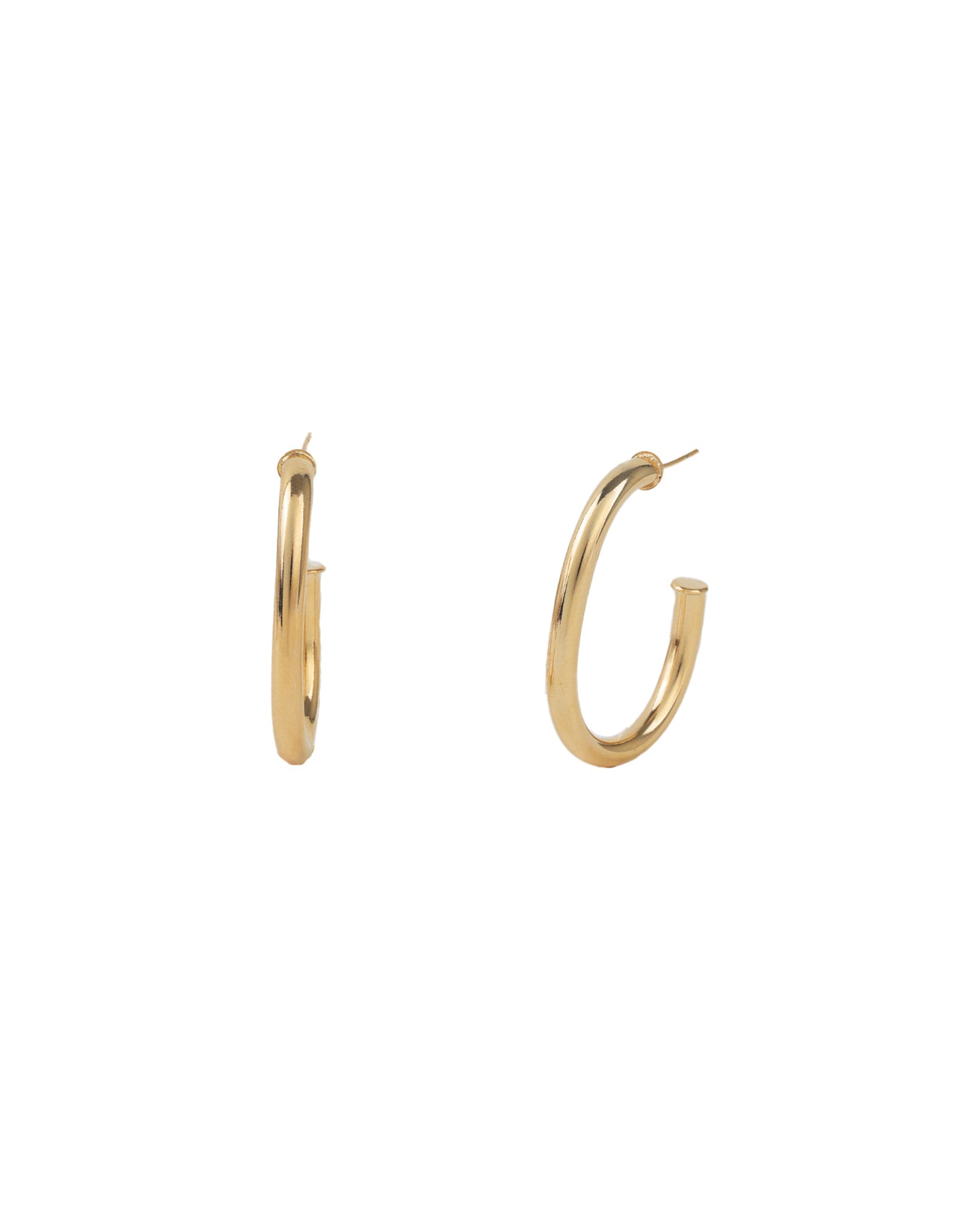 Baseline-Oval Hoops | 43mm-Earrings-18k Gold Plated-Blue Ruby Jewellery-Vancouver Canada