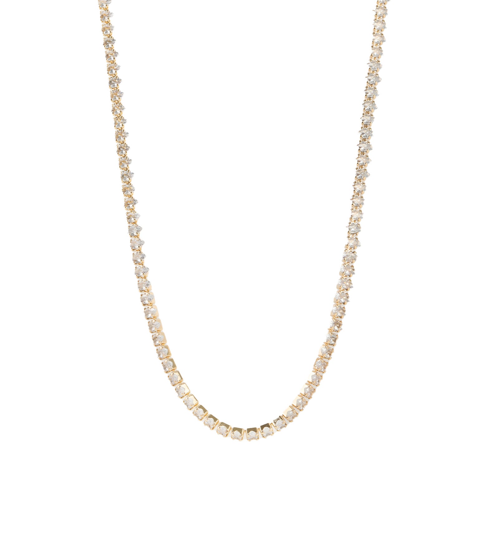 Marquise CZ Tennis Necklace 18k Gold Plated,  Cubic Zirconia