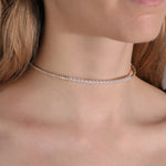 Pearl CZ Choker 18k Gold Plated, Cubic Zirconia