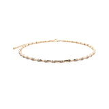 Mix Tube Beaded CZ Choker 18k Gold Plated, Cubic Zirconia