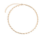 Mix Tube Beaded CZ Choker 18k Gold Plated, Cubic Zirconia