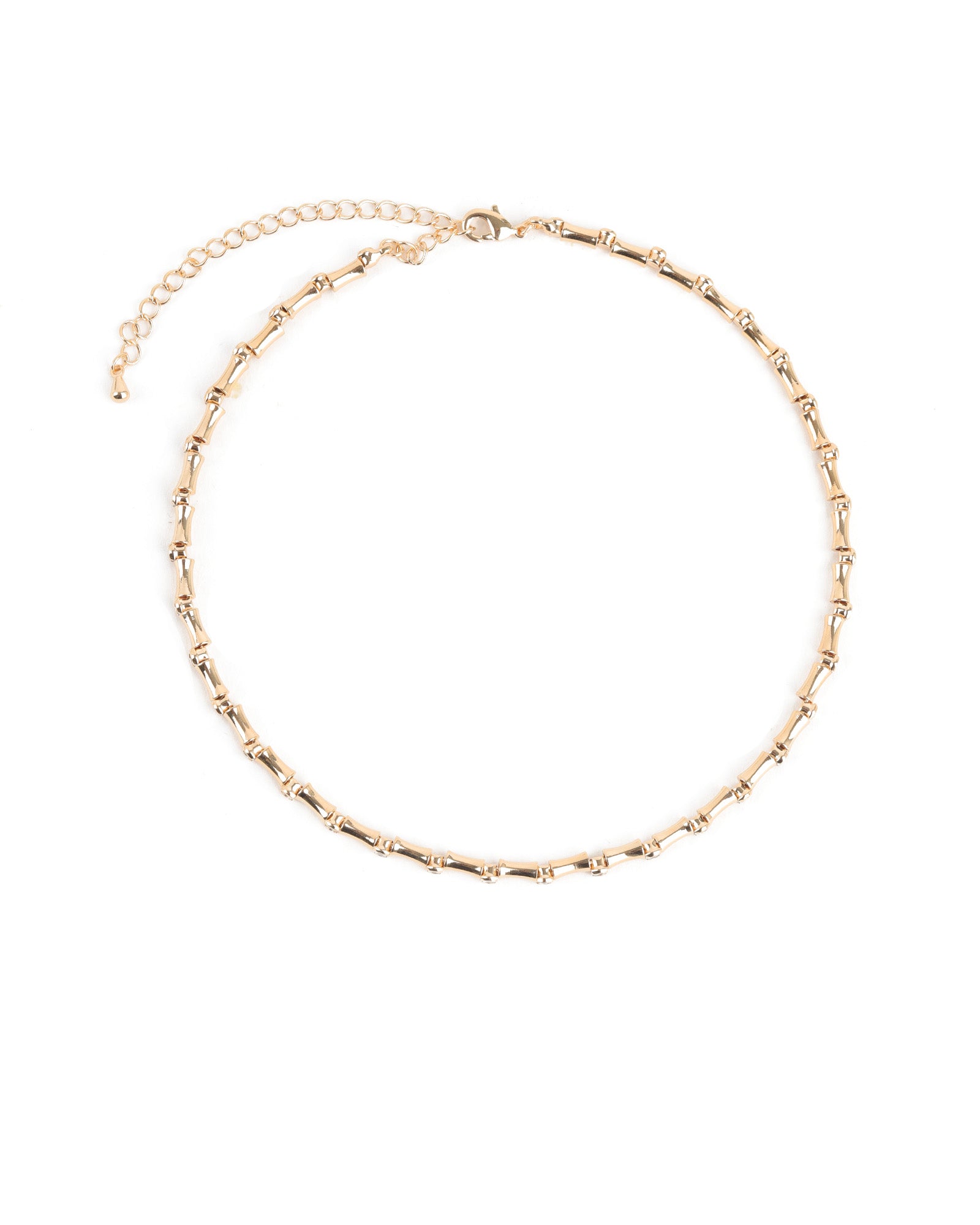 Mix Tube Beaded CZ Choker 18k Gold Plated, Cubic Zirconia