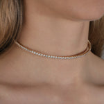 Tennis CZ Choker 18k Gold Plated, Cubic Zirconia