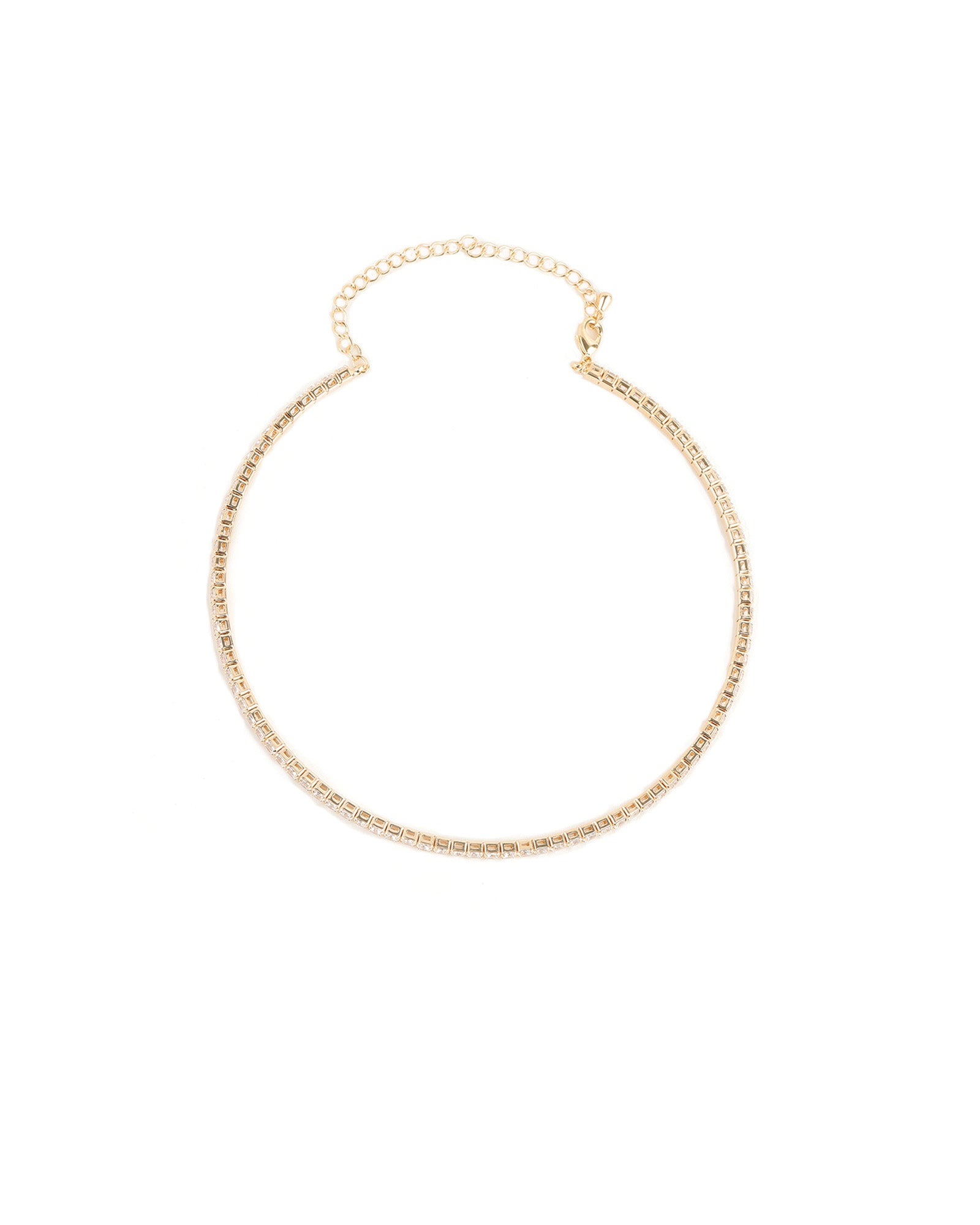 Tennis CZ Choker 18k Gold Plated, Cubic Zirconia