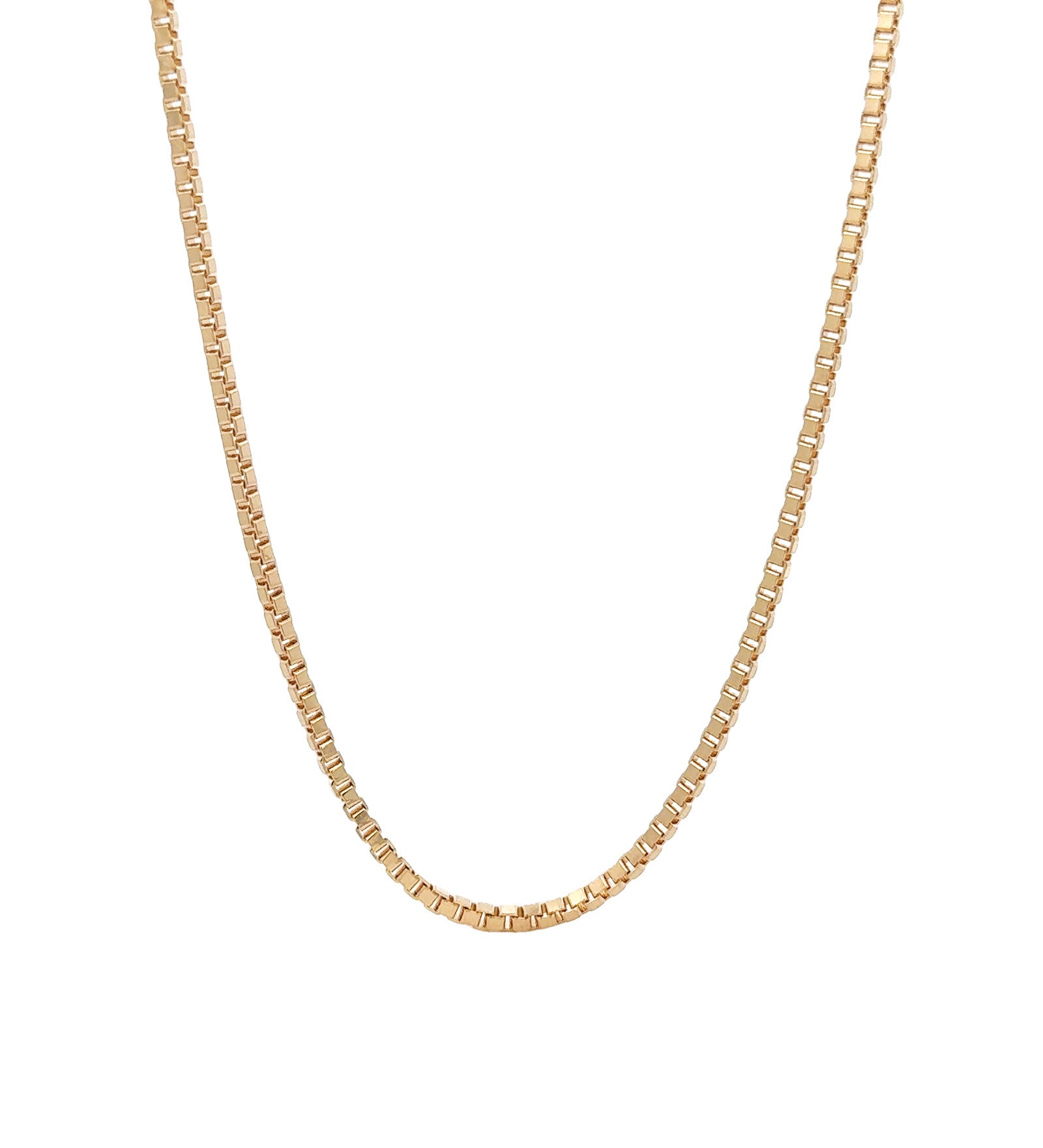 Baseline-Box Chain | 2mm-Necklaces-18k Gold Plated-14-Blue Ruby Jewellery-Vancouver Canada