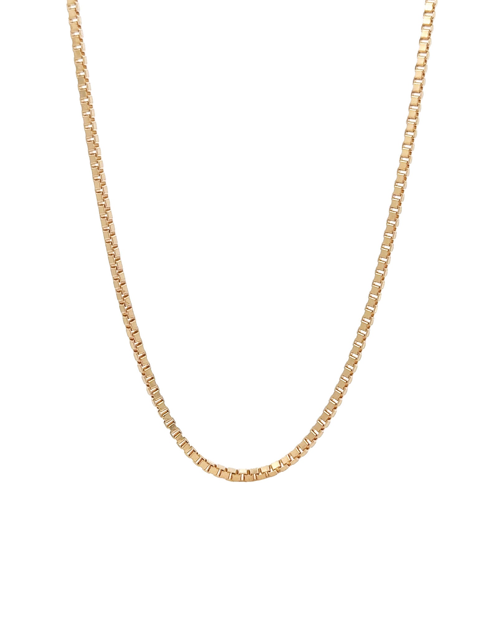 Baseline-Box Chain | 2mm-Necklaces-18k Gold Plated-14-Blue Ruby Jewellery-Vancouver Canada