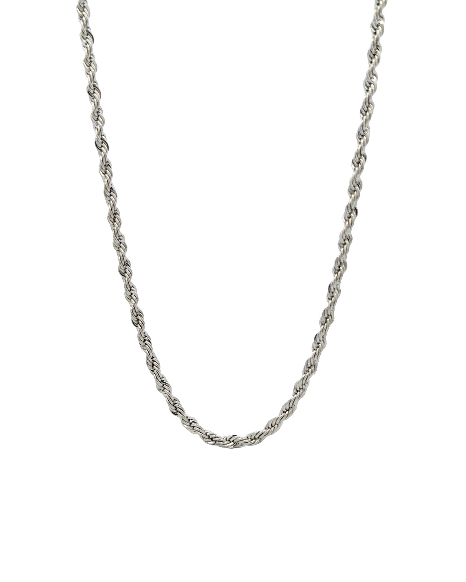 Rope Chain | 3mm Rhodium Plated