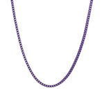 Box Enamel Necklace 18k Gold Plated, Purple Enamel