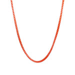 Box Enamel Necklace 18k Gold Plated, Orange Enamel