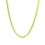 Box Enamel Necklace 18k Gold Plated, Neon Yellow Enamel