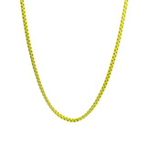 Box Enamel Necklace 18k Gold Plated, Neon Yellow Enamel