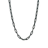 Paperclip Enamel Necklace 18k Gold Plated, Black Enamel