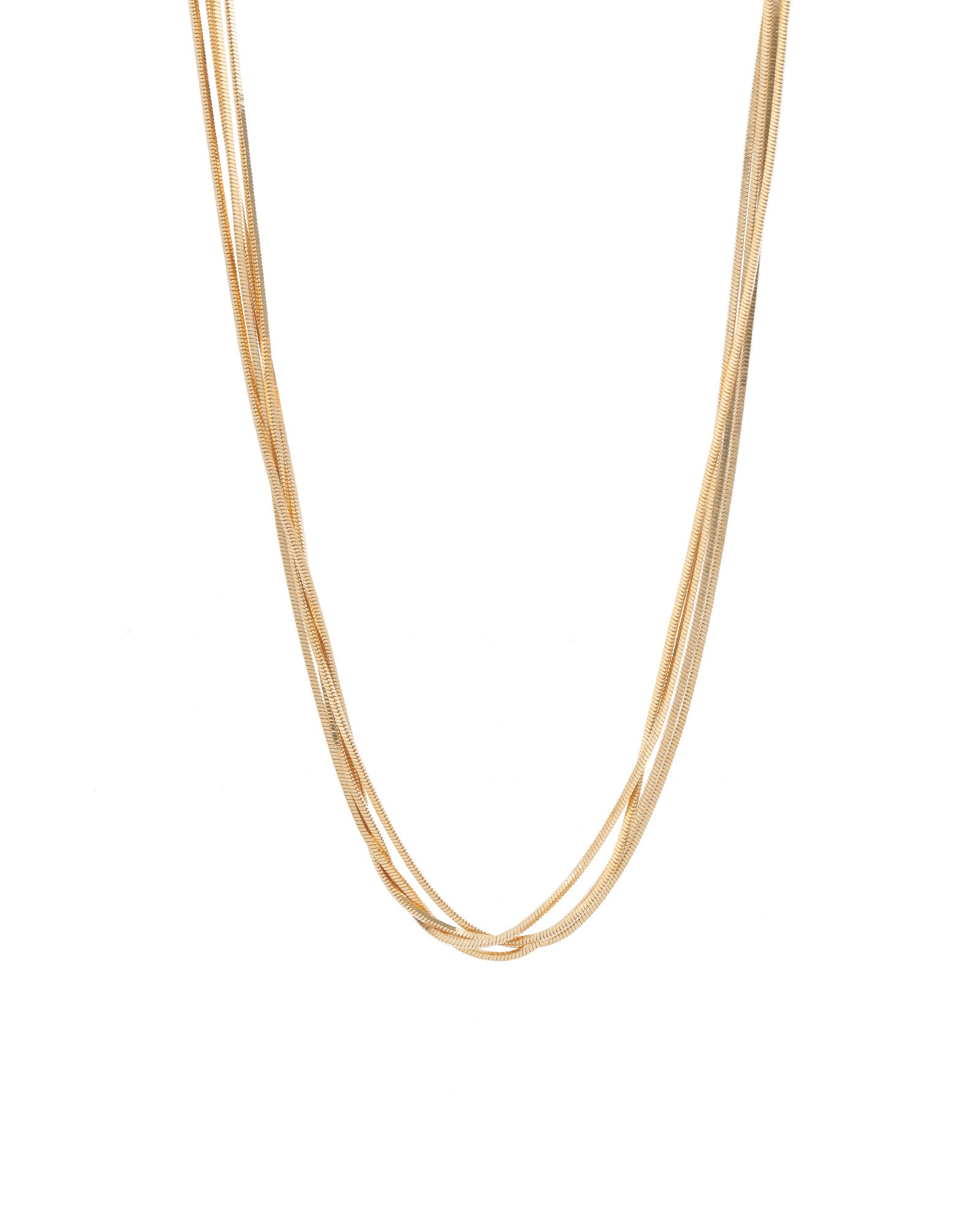 4 Row Snake Chain Necklace 18k Gold Plated