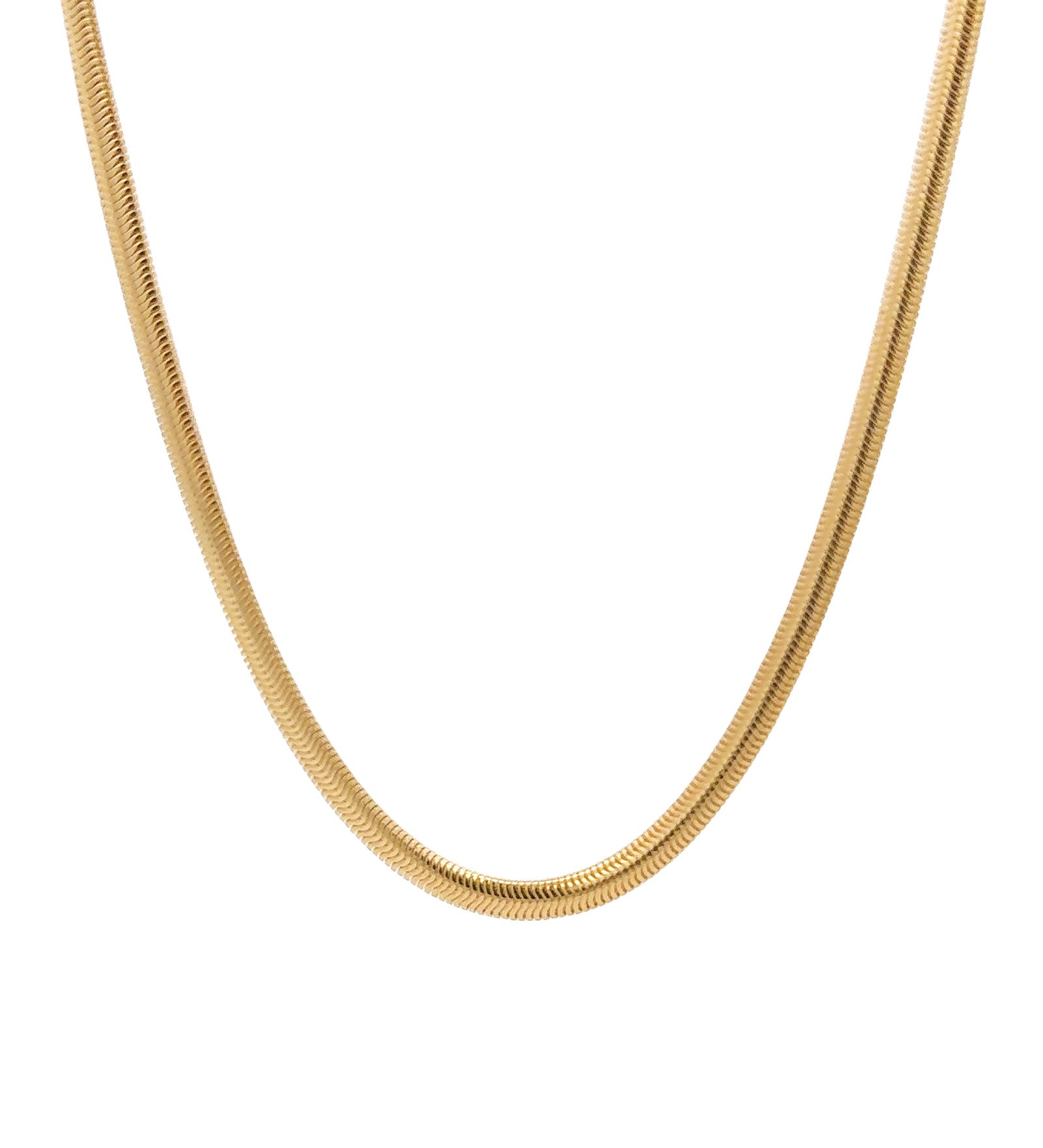 Flat Snake Necklace | 3mm 18k Gold Plated