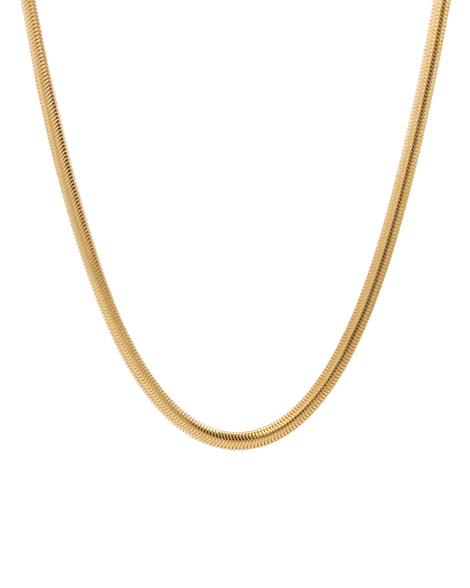 Flat Snake Necklace | 3mm 18k Gold Plated