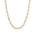 Baseline-Baguette Two Row Twist Necklace-Necklaces-18k Gold Plated, Cubic Zirconia-Blue Ruby Jewellery-Vancouver Canada