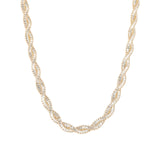 Baseline-Baguette Two Row Twist Necklace-Necklaces-18k Gold Plated, Cubic Zirconia-Blue Ruby Jewellery-Vancouver Canada