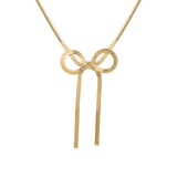 Baseline-Herringbone Bow Necklace-Necklaces-18k Gold Plated-Blue Ruby Jewellery-Vancouver Canada