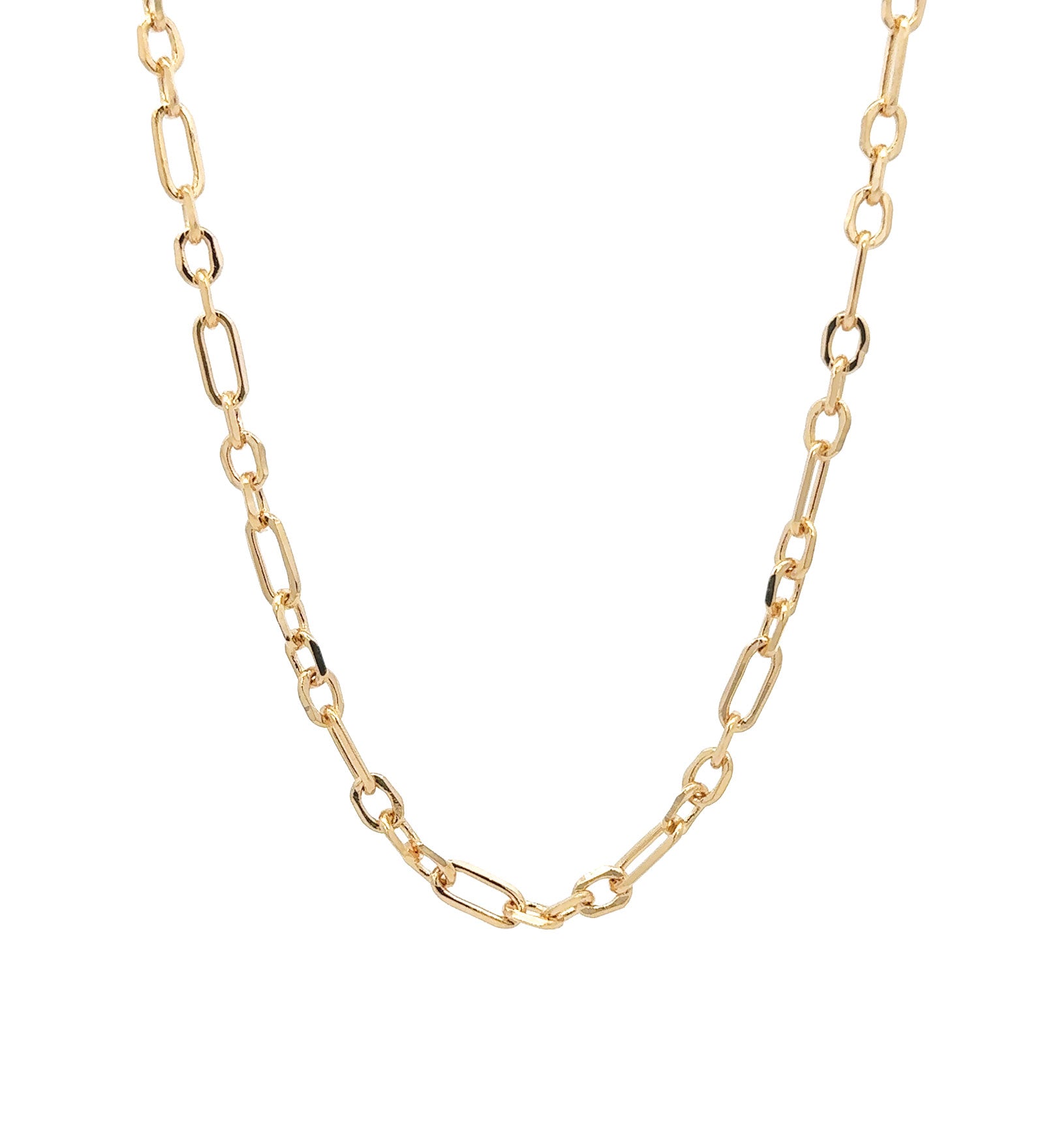 Baseline-Oval Link Necklace | 3mm-Necklaces-18k Gold Plated-16-Blue Ruby Jewellery-Vancouver Canada