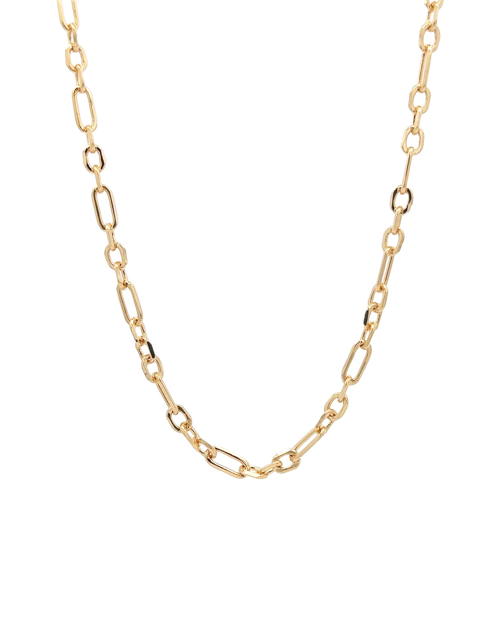 Baseline-Oval Link Necklace | 3mm-Necklaces-18k Gold Plated-16-Blue Ruby Jewellery-Vancouver Canada