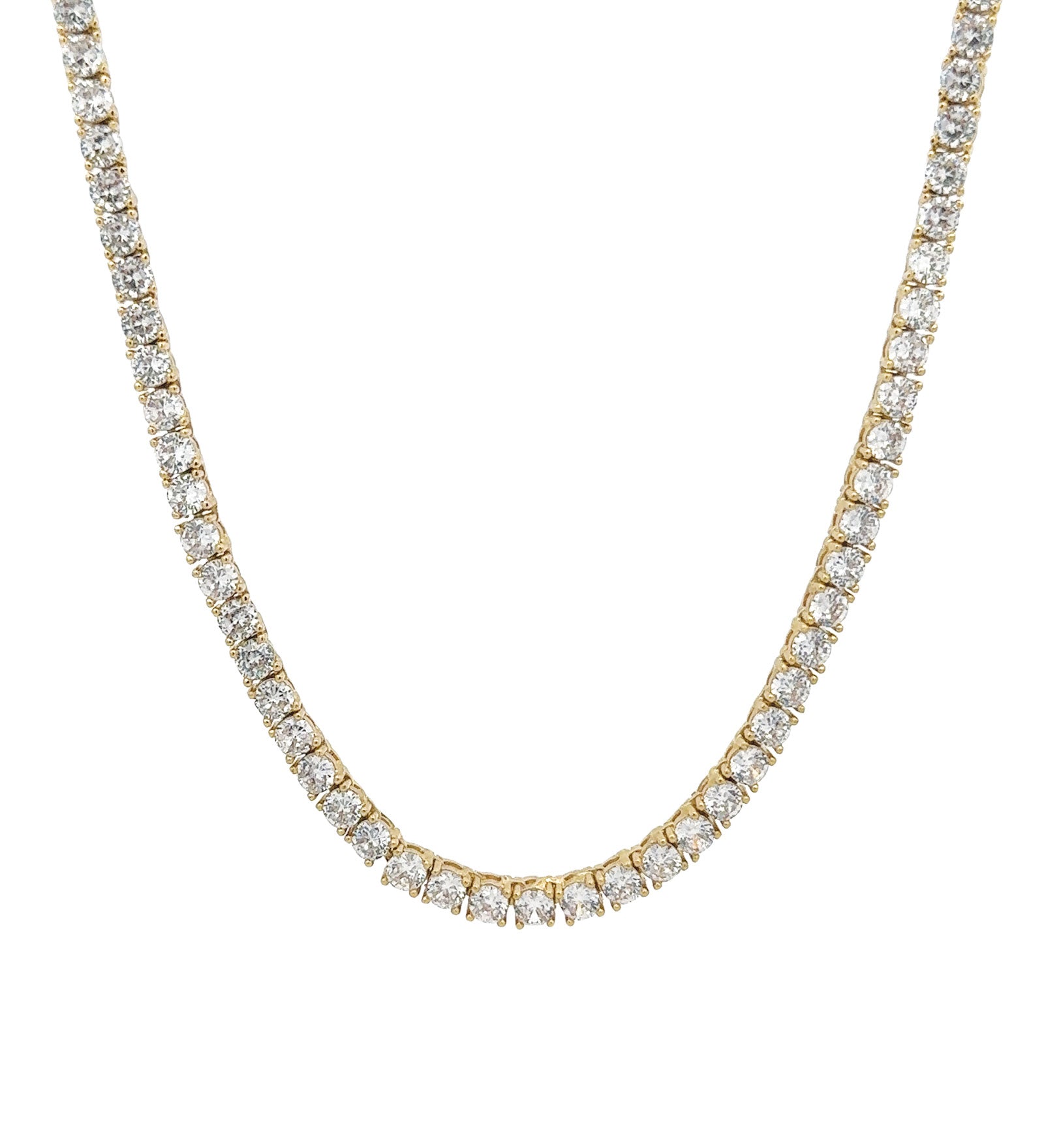 Tennis CZ Necklace | 4mm 18k Gold Plated, Cubic Zirconia