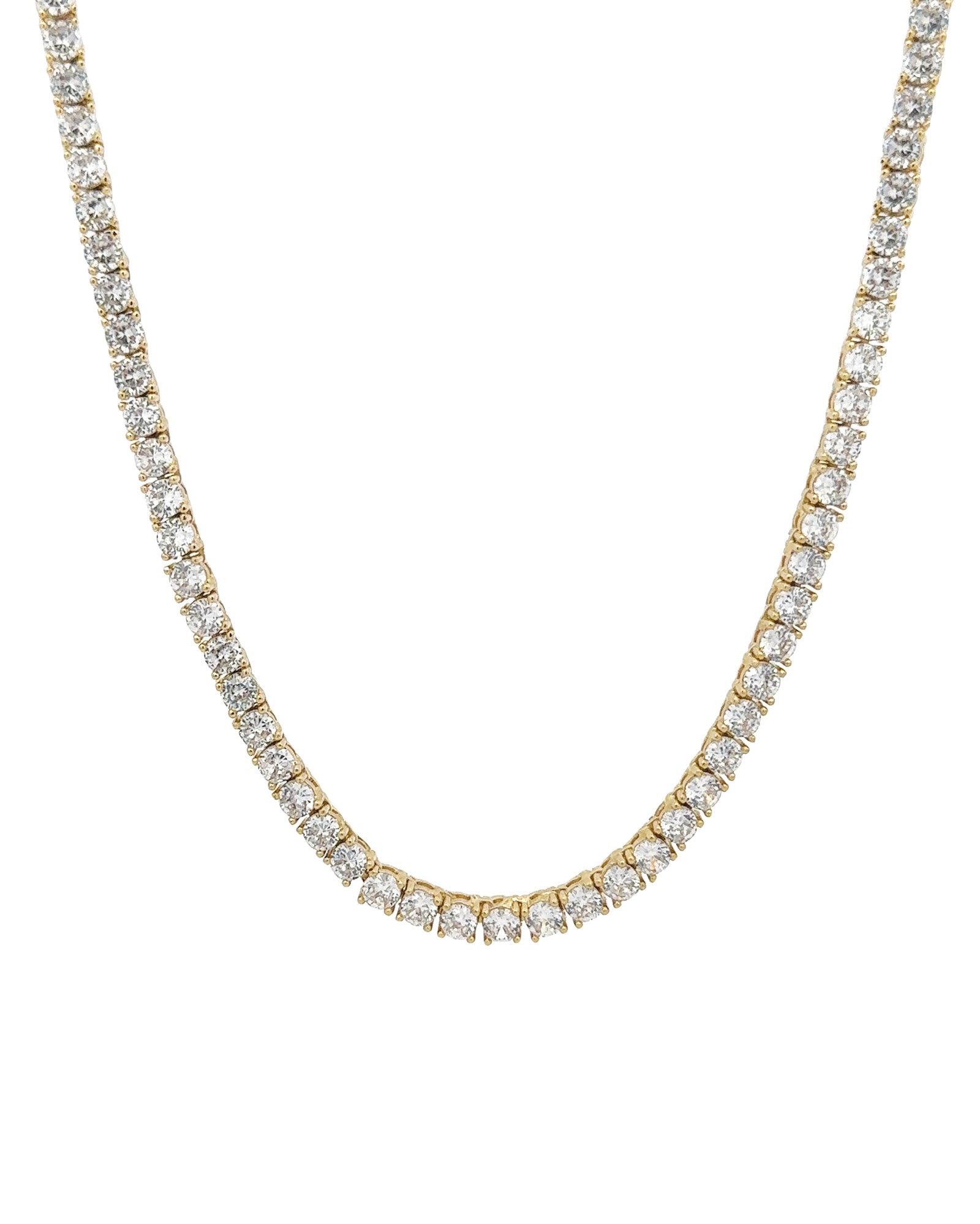 Tennis CZ Necklace | 4mm 18k Gold Plated, Cubic Zirconia