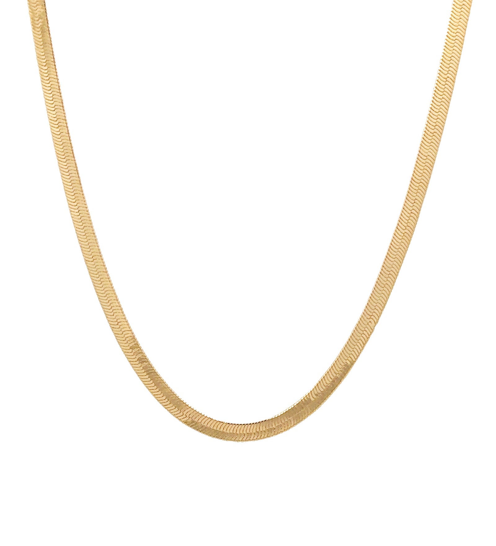 Herringbone Necklace | 3mm 18k Gold Plated