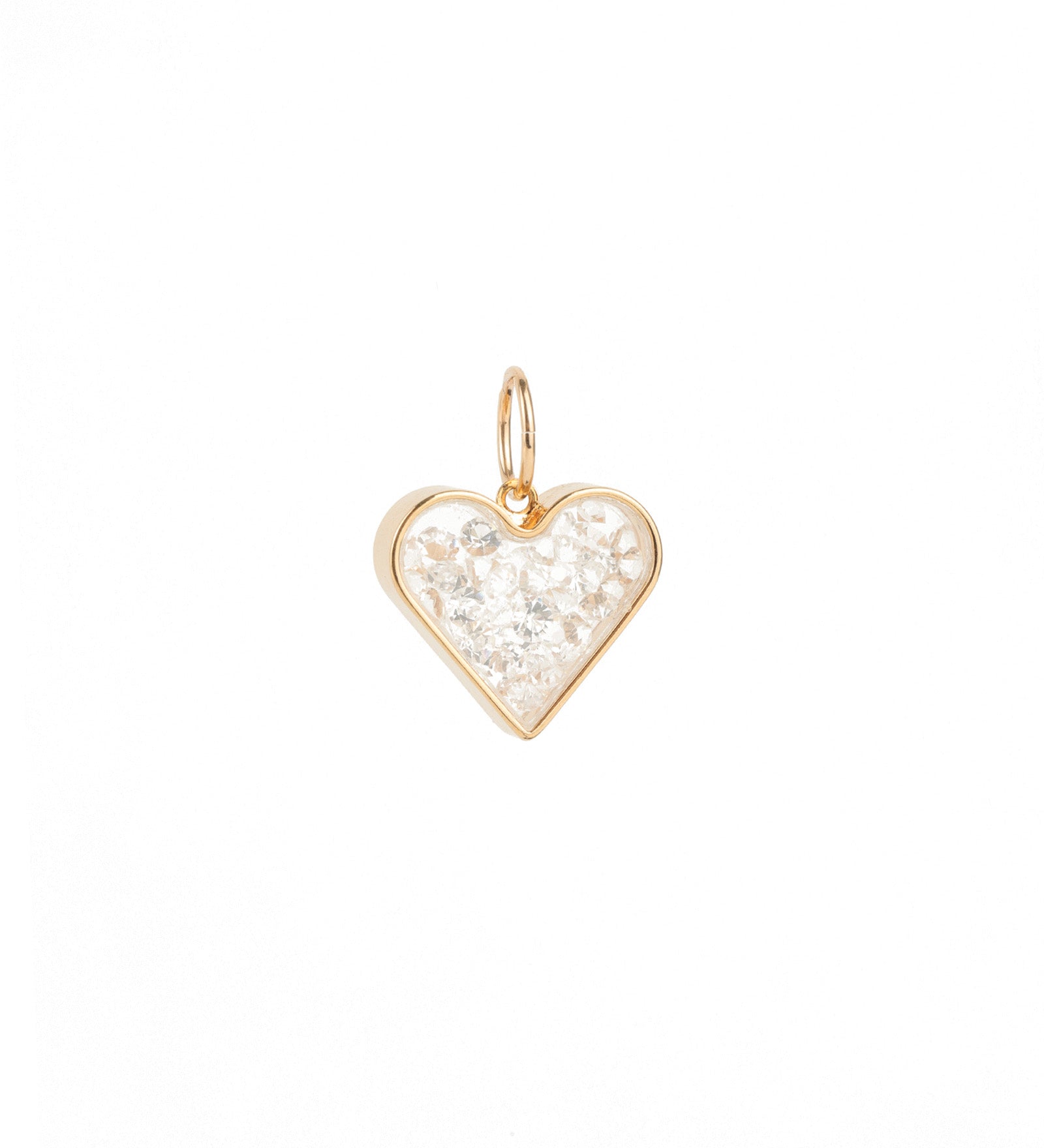 Heart Shaker CZ Charm 18k Gold Plated, Cubic Zirconia