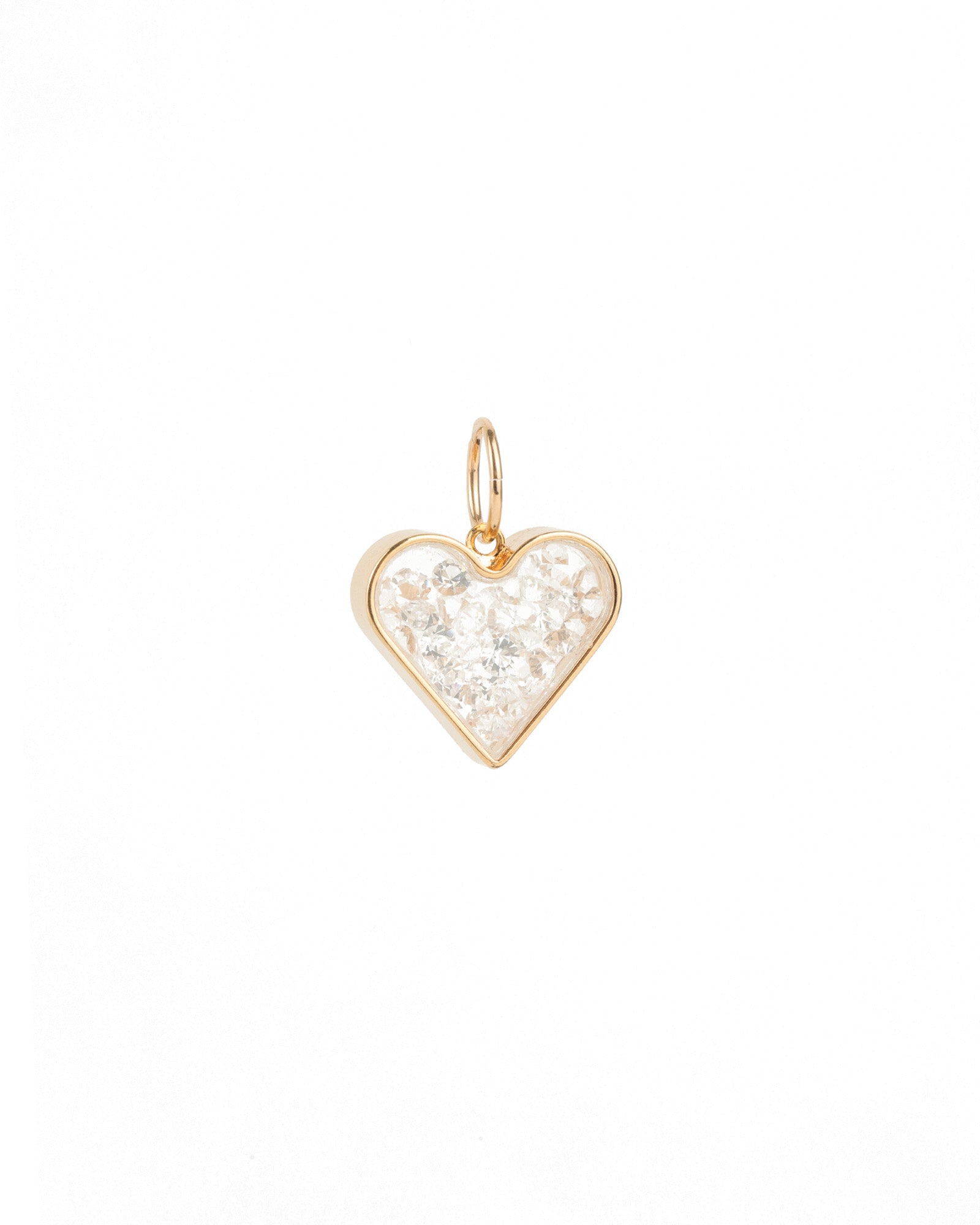 Heart Shaker CZ Charm 18k Gold Plated, Cubic Zirconia