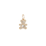 Teddy Heart Pavé Charm 18k Gold Plated, Cubic Zirconia