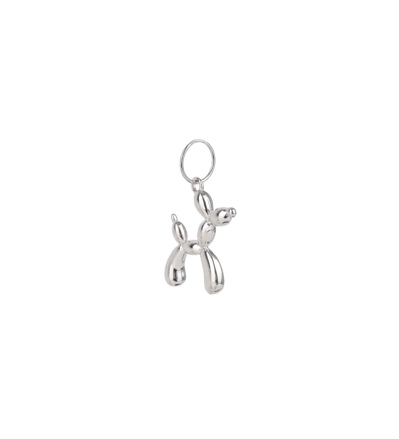 Dog Balloon Charm Rhodium Plated