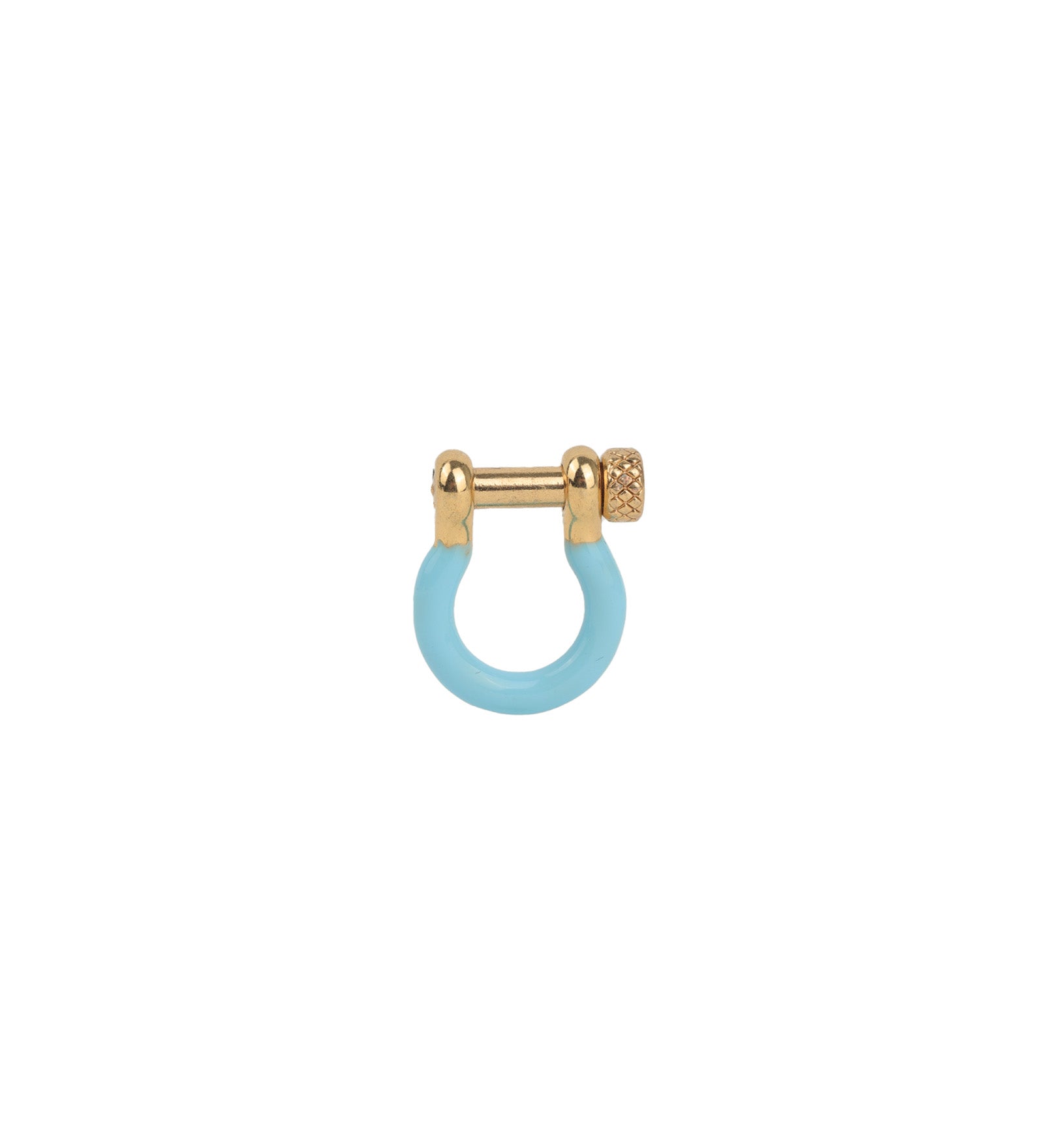 Baseline-Enamel Carabiner-Necklaces-18k Gold Plated, Light Blue Enamel-Blue Ruby Jewellery-Vancouver Canada