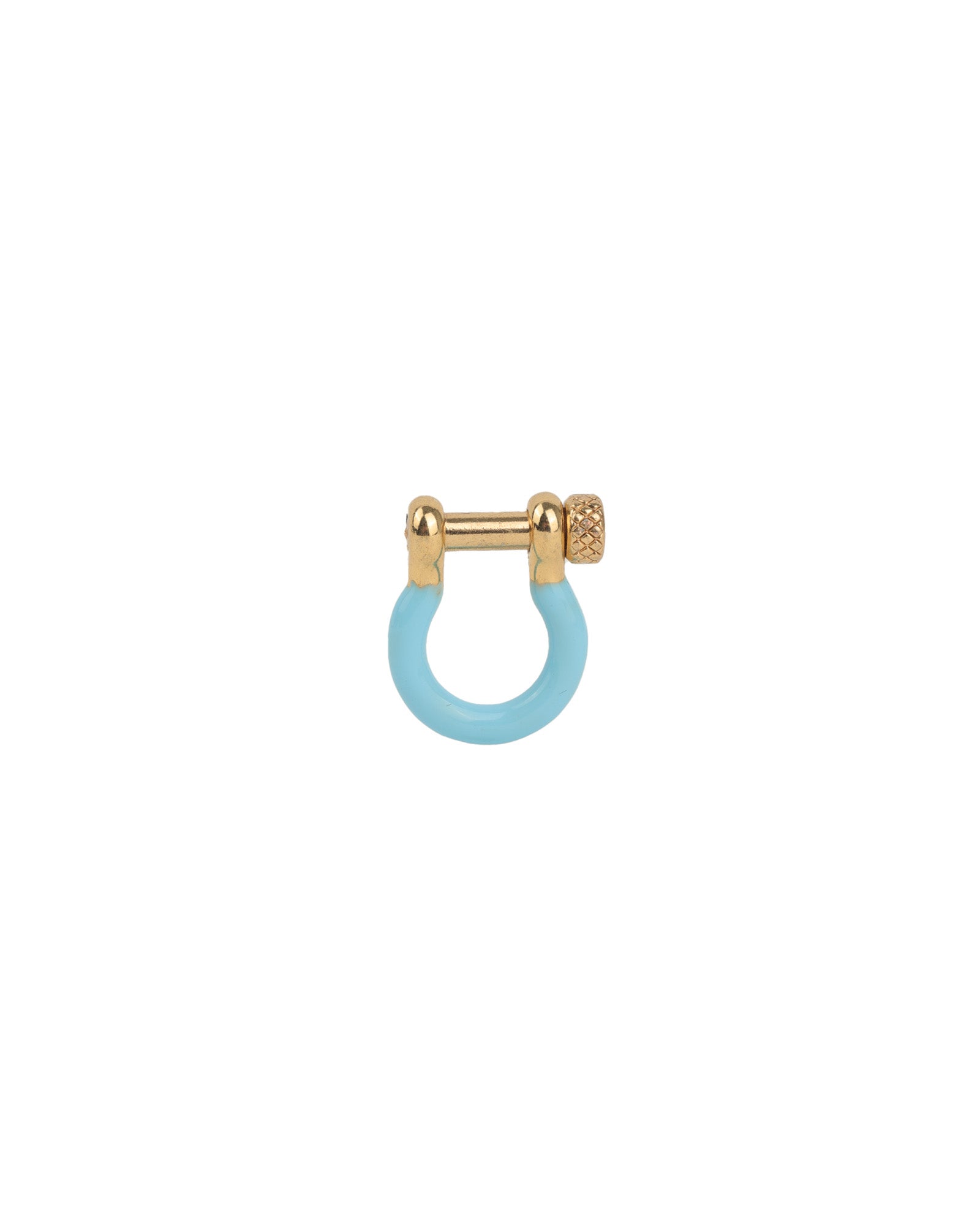 Baseline-Enamel Carabiner-Necklaces-18k Gold Plated, Light Blue Enamel-Blue Ruby Jewellery-Vancouver Canada