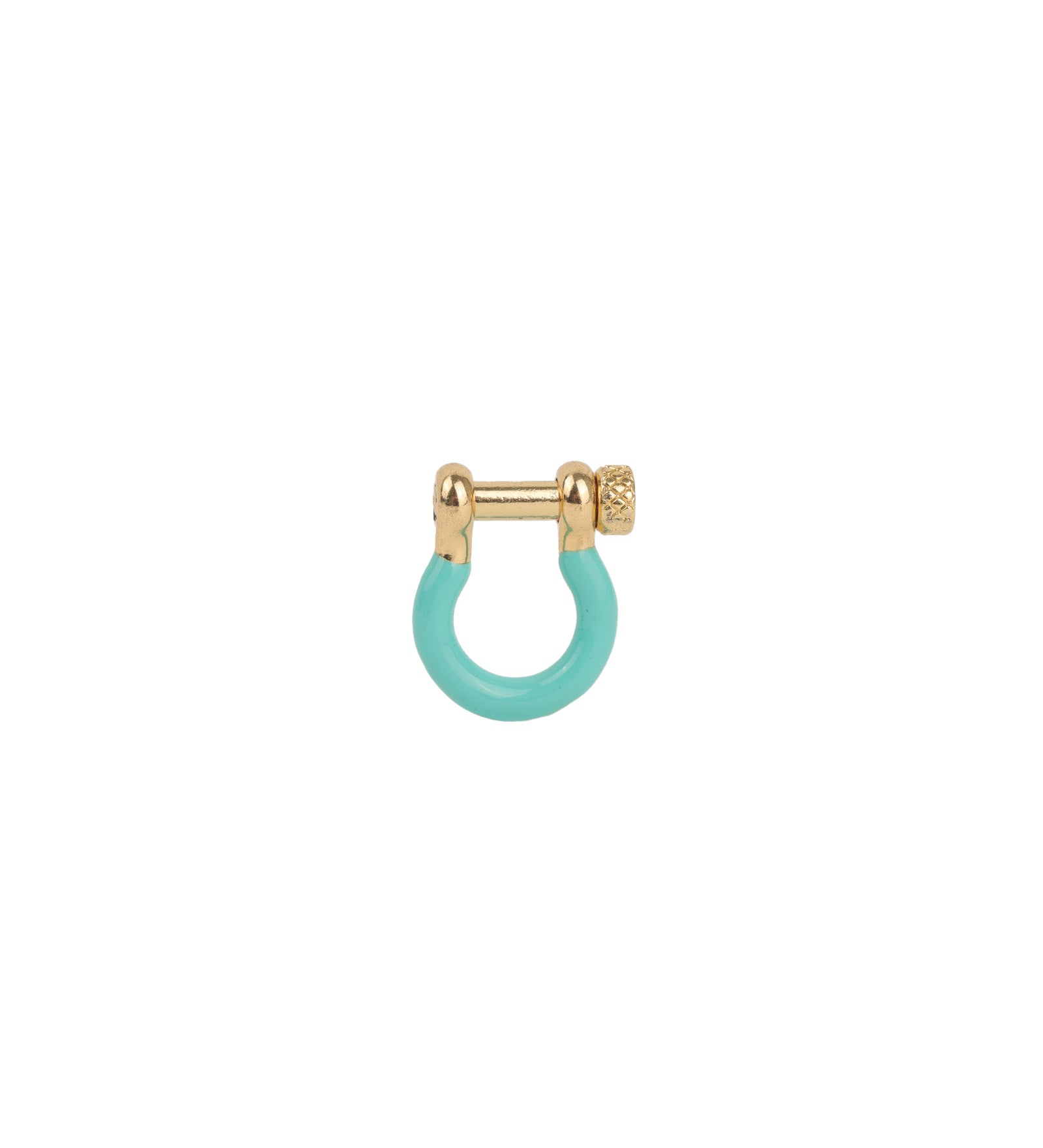 Baseline-Enamel Carabiner-Necklaces-18k Gold Plated, Turqouise Enamel-Blue Ruby Jewellery-Vancouver Canada