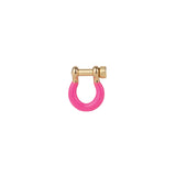 Enamel Carabiner 18k Gold Plated, Hot Pink Enamel