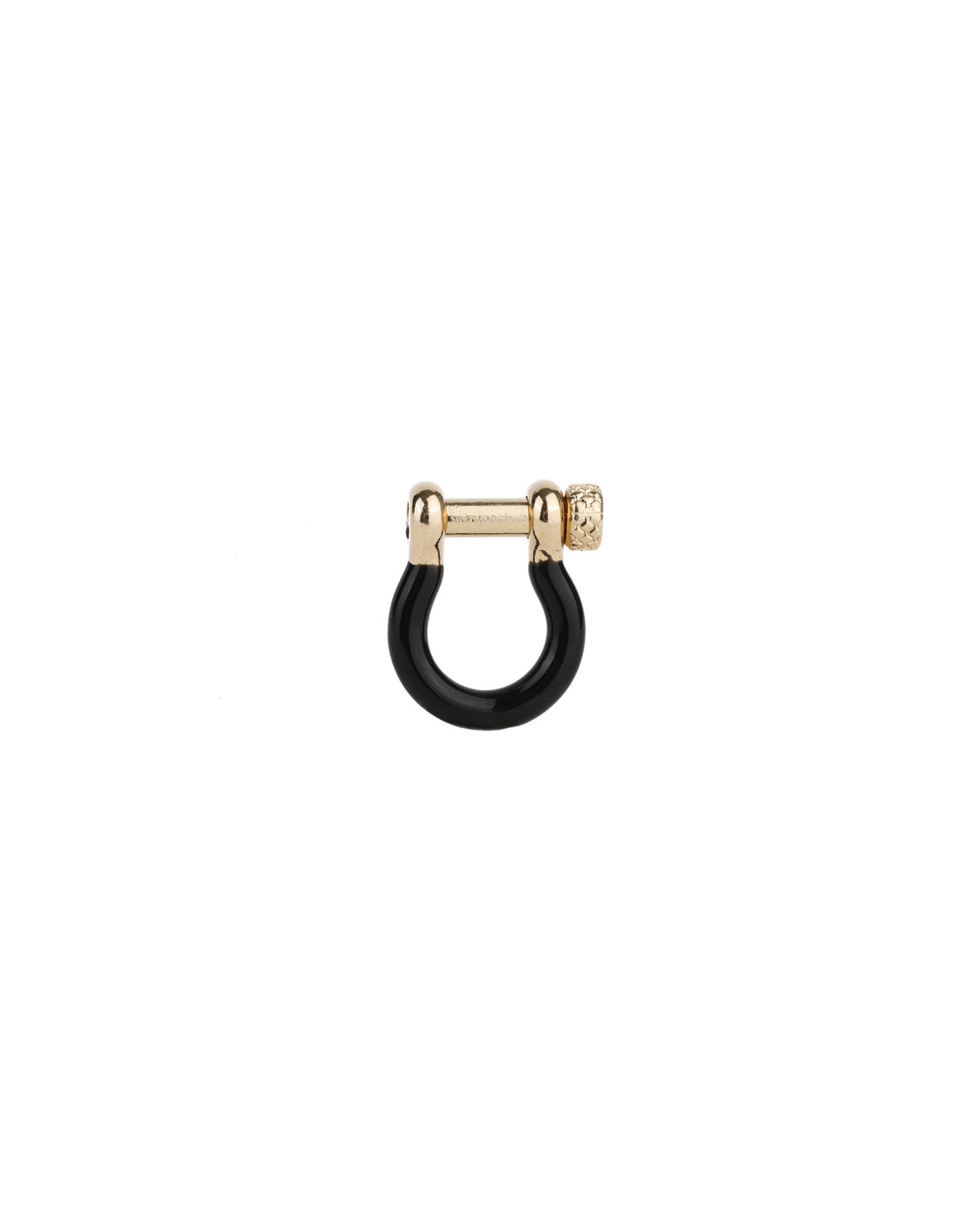 Enamel Carabiner 18k Gold Plated, Black Enamel