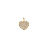 Pavé Heart Charm 18k Gold Plated, Cubic Zirconia