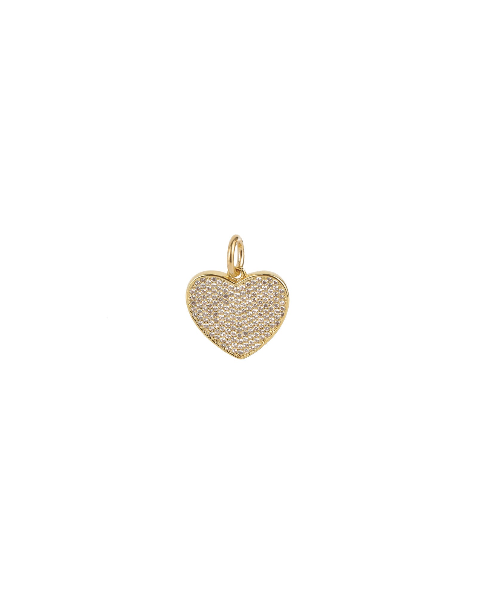 Pavé Heart Charm 18k Gold Plated, Cubic Zirconia